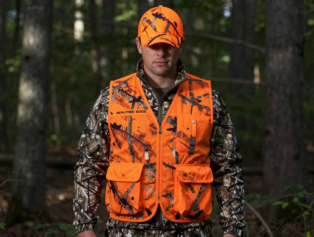 The blaze orange safety camo outfit