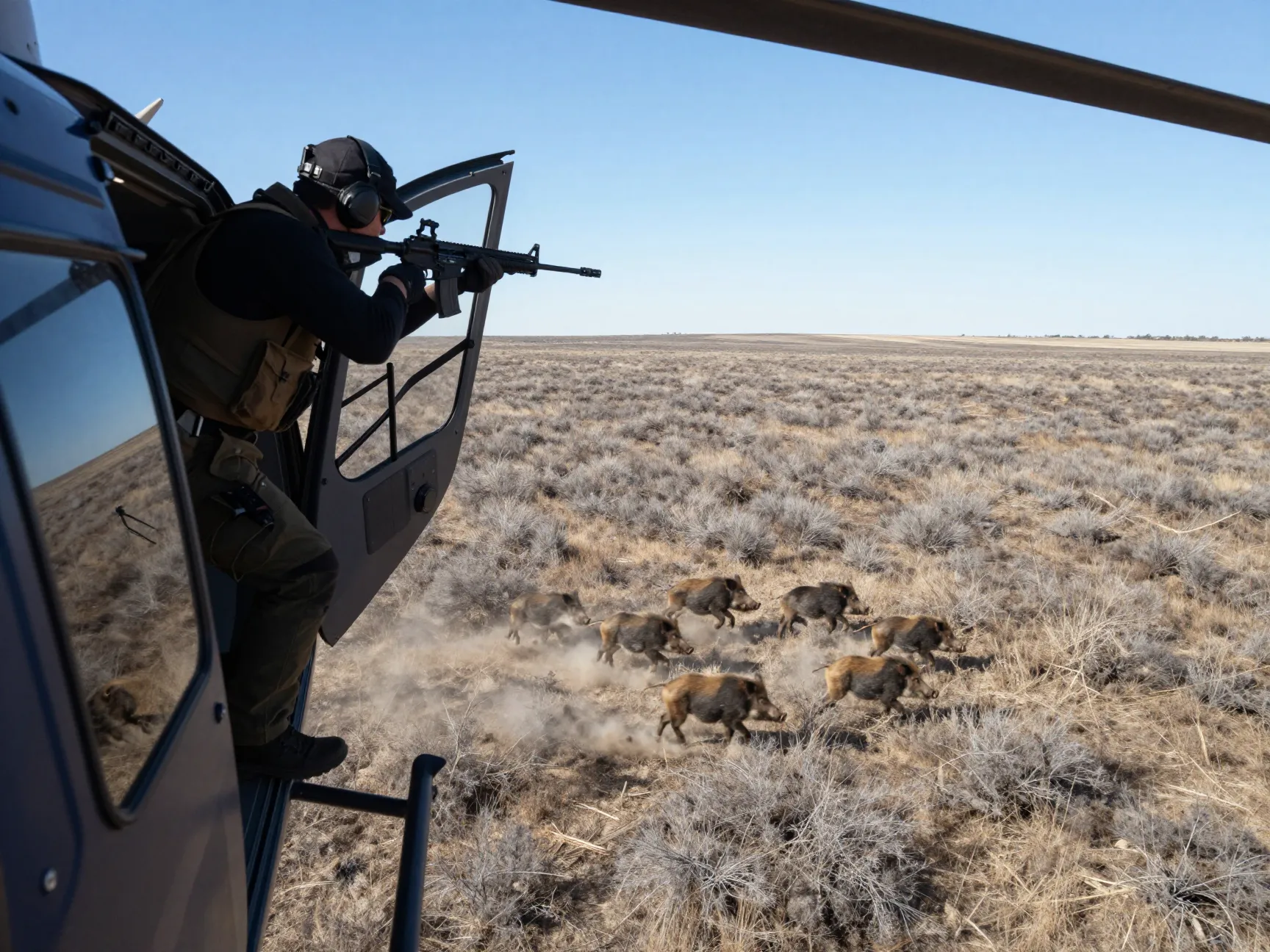 Aerial hunting helicopter operations