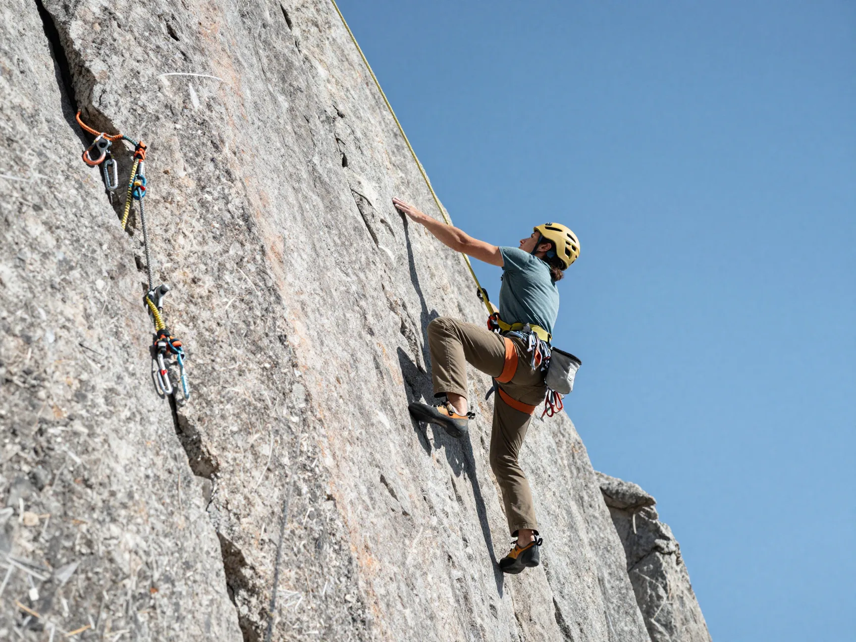 Rock climbing and rappelling