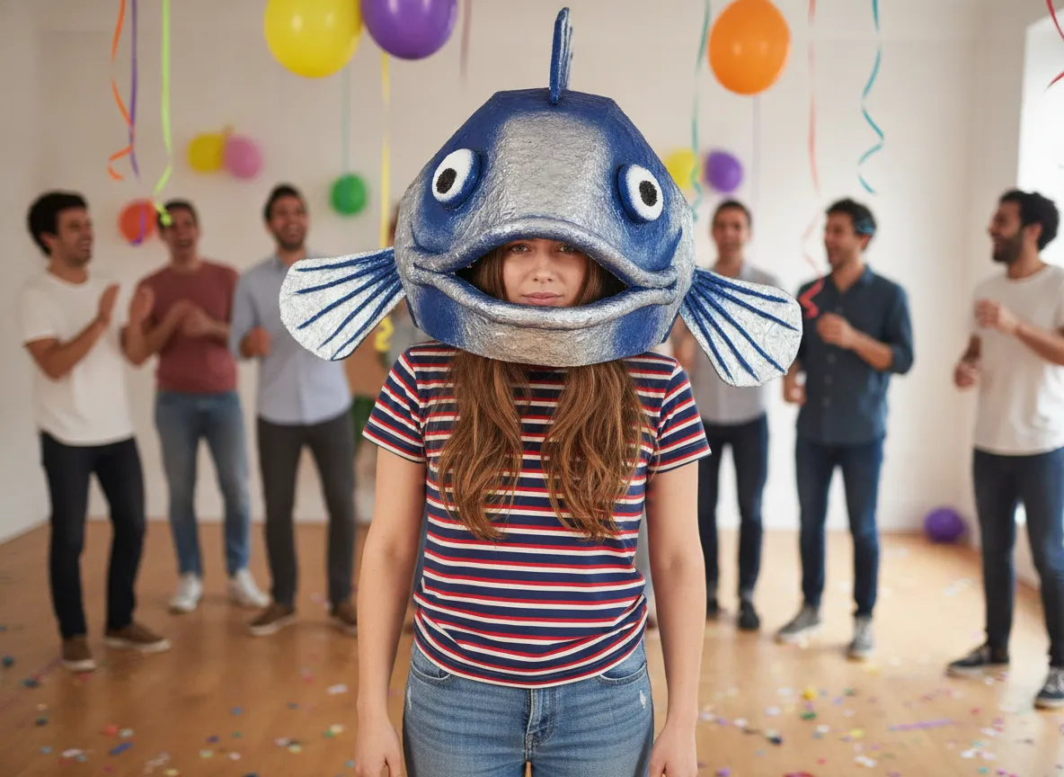 The reverse mermaid fish head human legs
