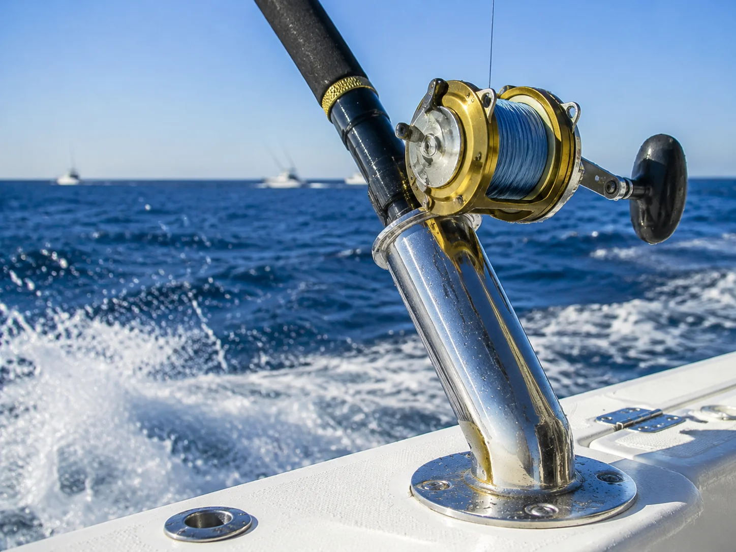 Boat rod holder and rack system marine grade 4 rod capacity