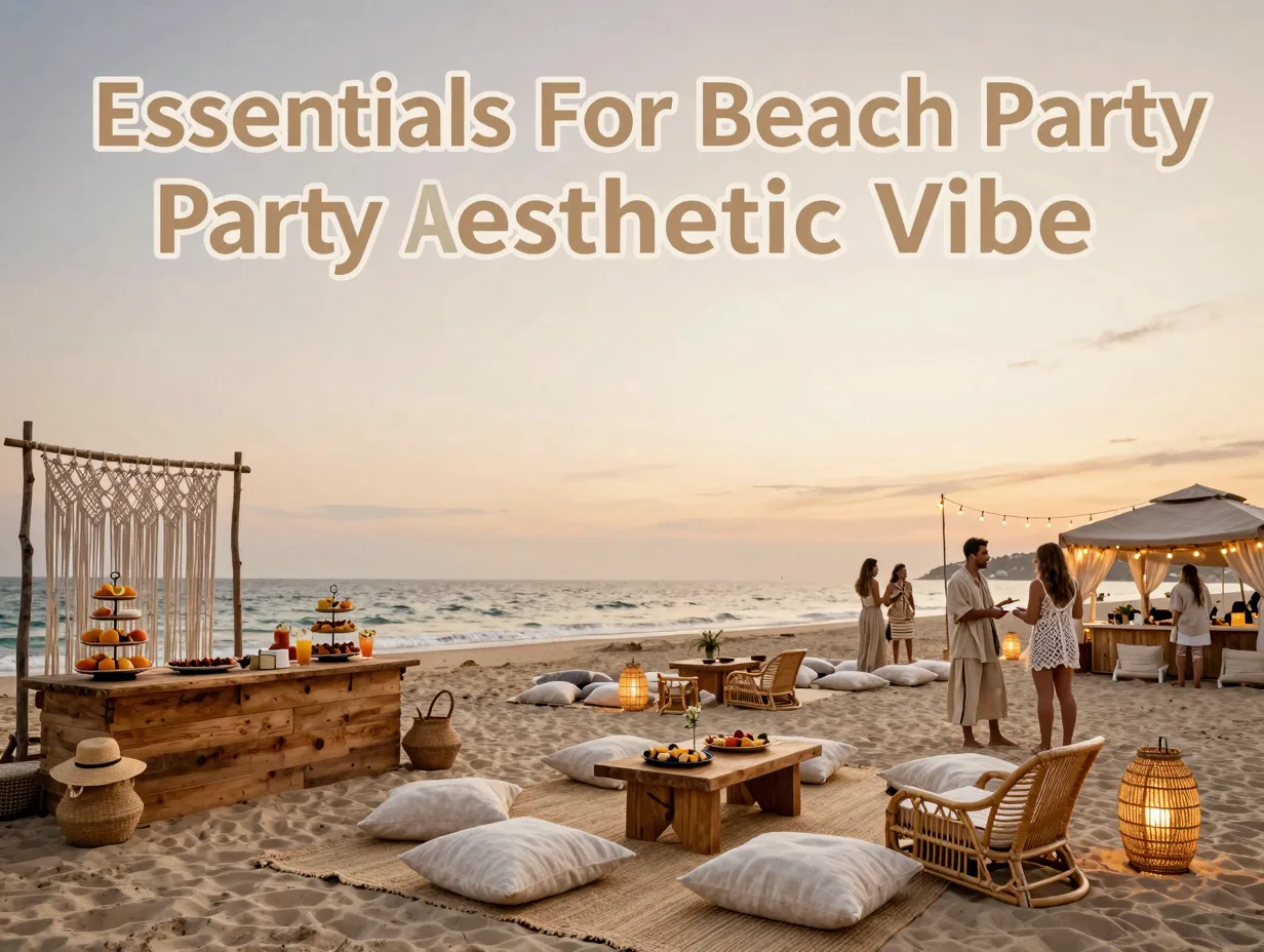 Essentials for beach party aesthetic vibe