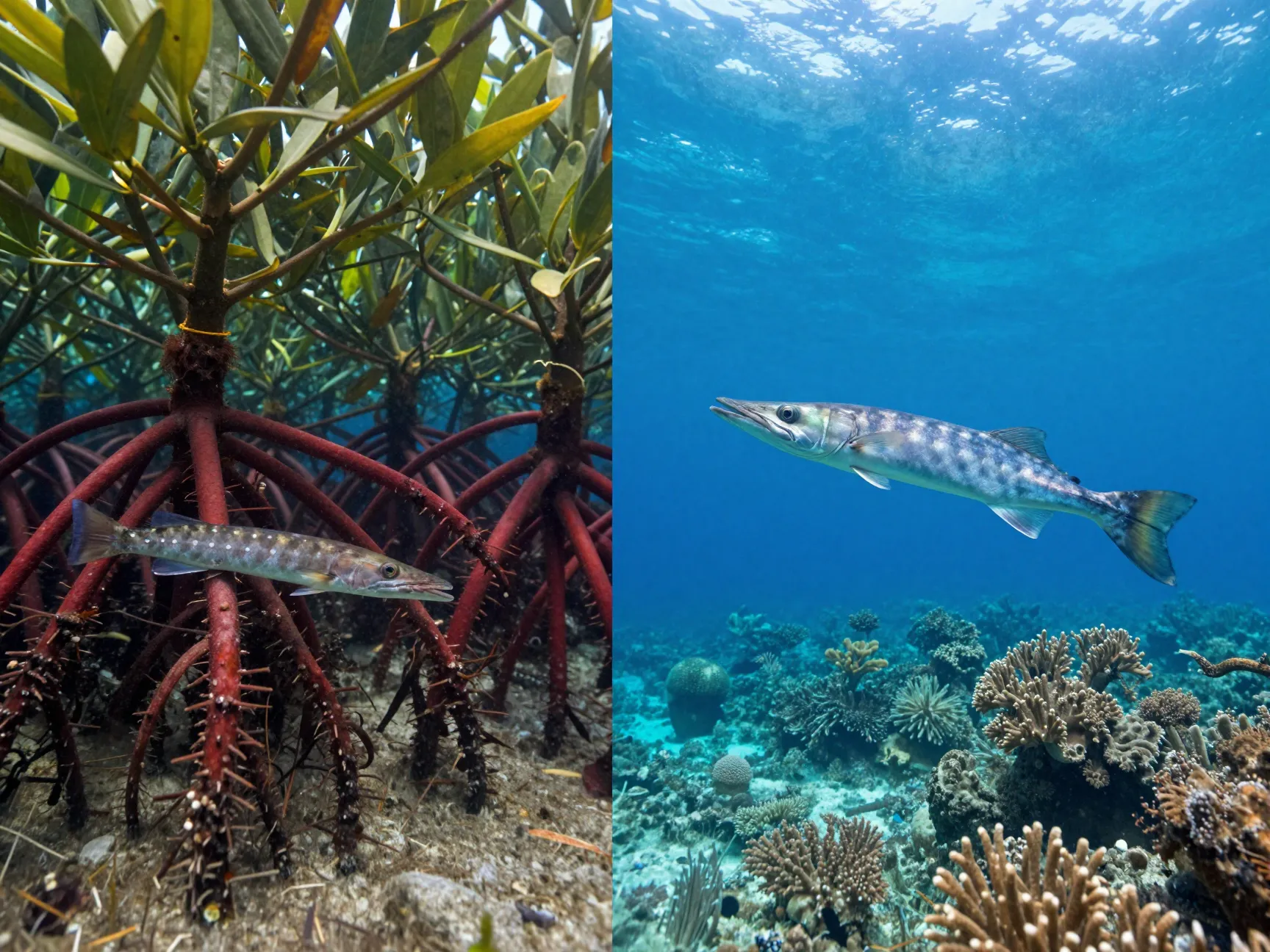 Barracudas are selective habitat users at different life stages