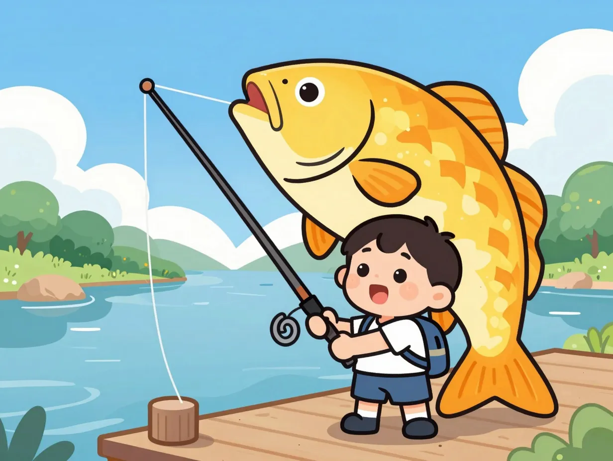 The oversized catch cartoon rod