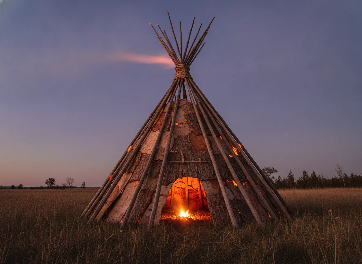 The wickiup tipi style frame shelter