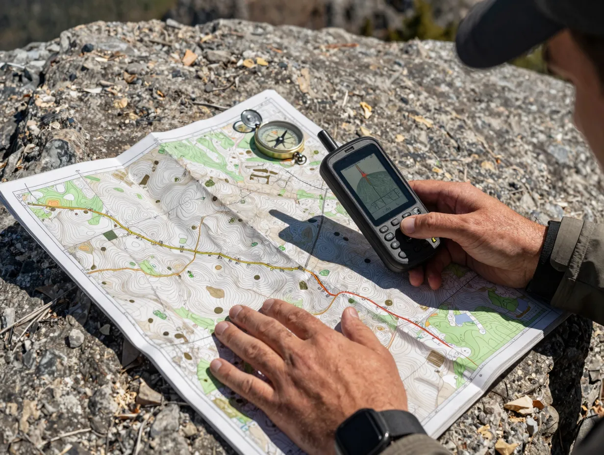 Navigation tools gps and topographic maps