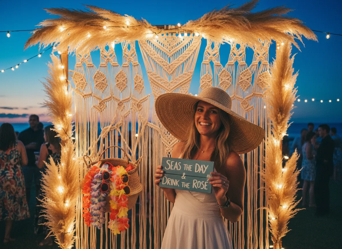 Photo ready decor props and branded moments