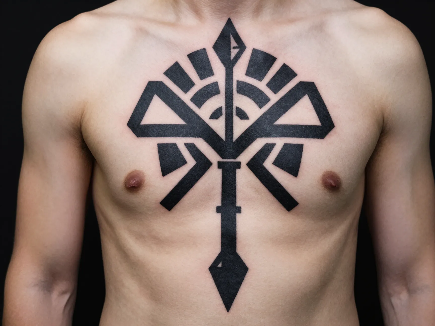 Blackwork geometric apollo bow