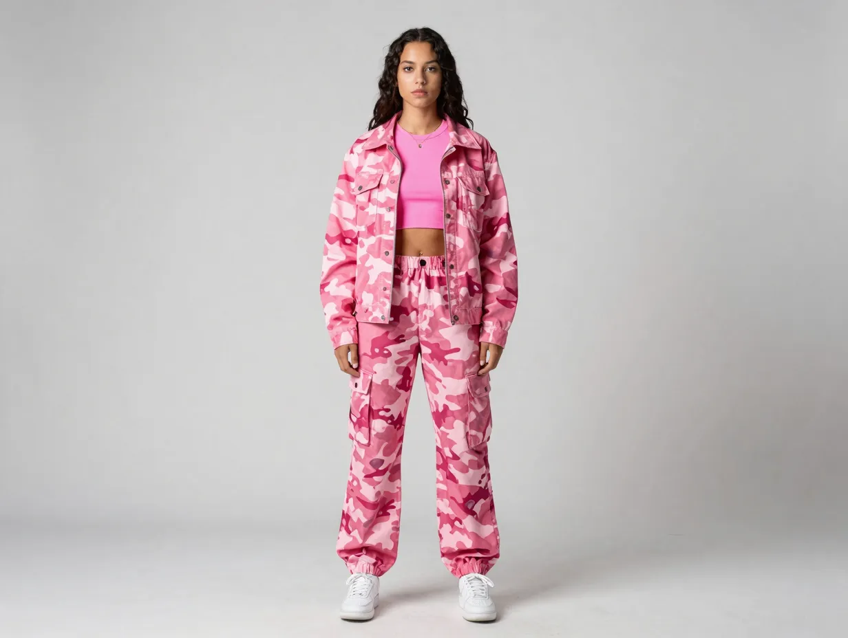 8 all pink camo monochrome look