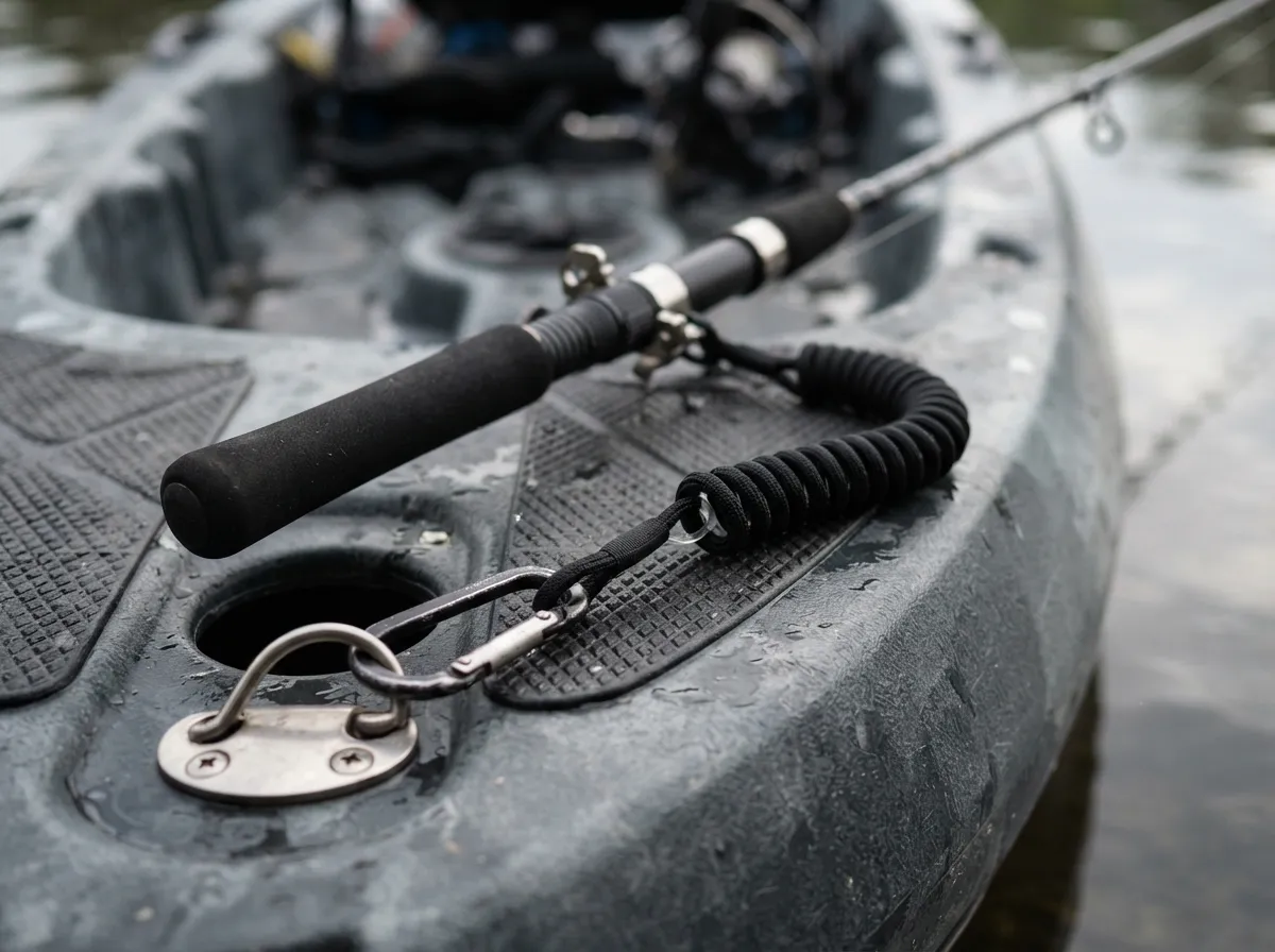 7 kayak fishing rod leash and clip systems