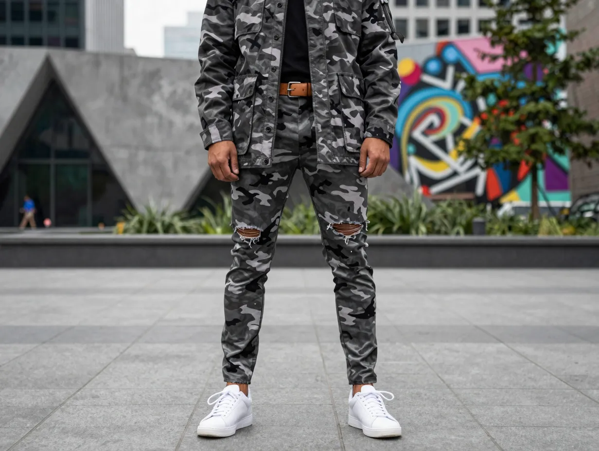 The full camo monochrome moment