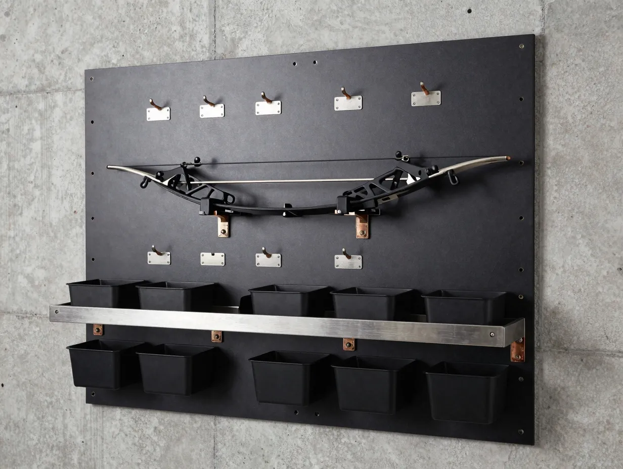 Industrial minimalism with metal pegboard