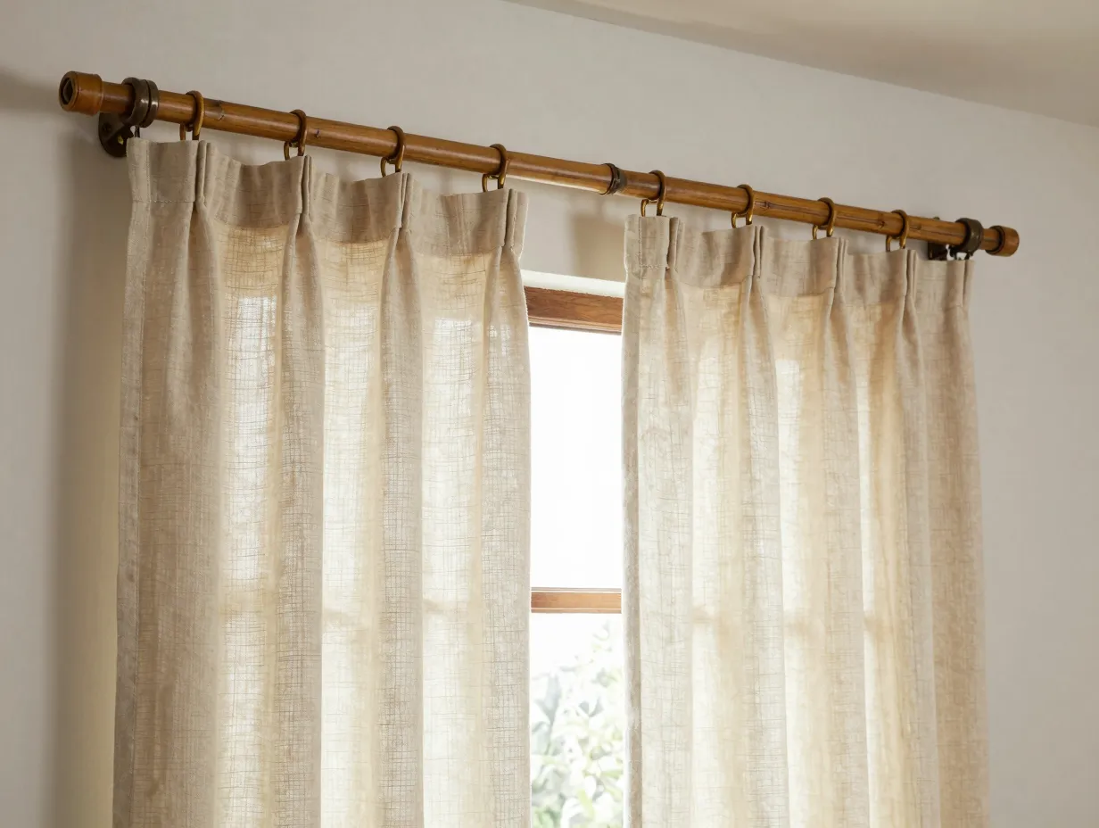 4 repurposed fishing rod curtain rod