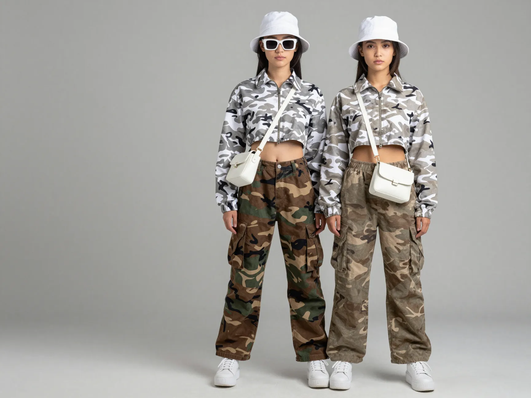 5 head to toe tonal camo with white accessories