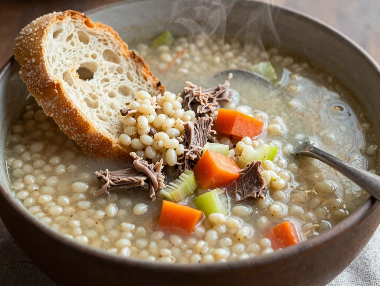 Venison soup with barley
