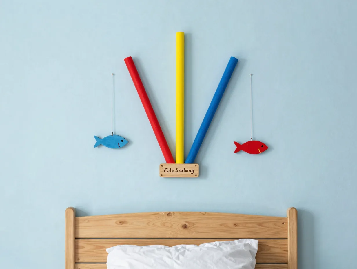 8 kids room fishing themed wall art installation