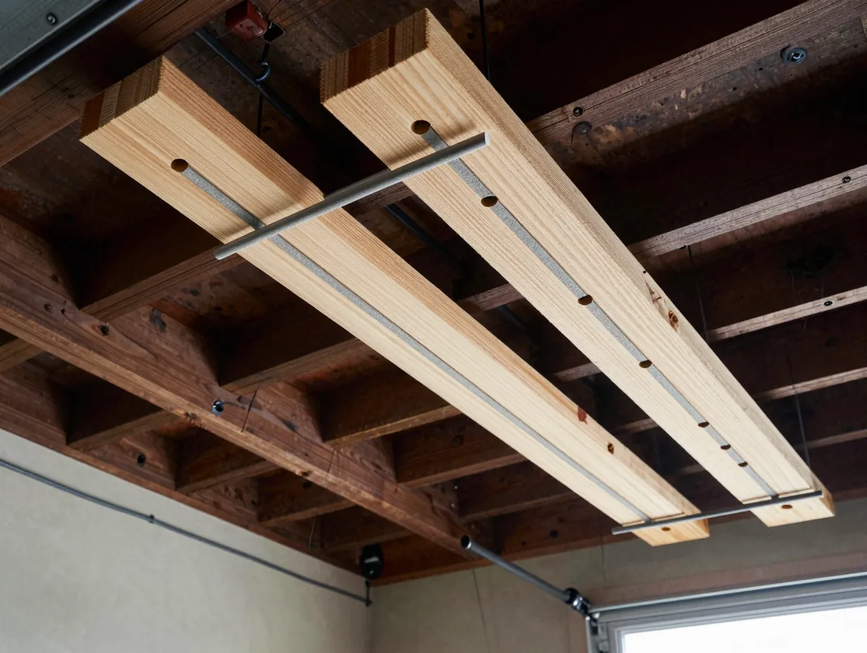 4 ceiling mounted horizontal rod storage