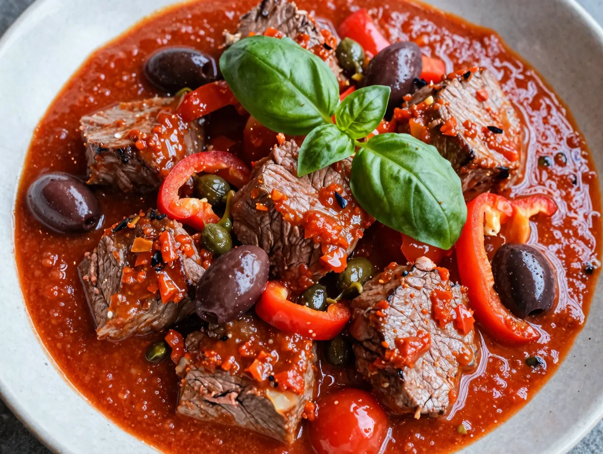 5 italian style venison tenderloin with tomatoes and olives