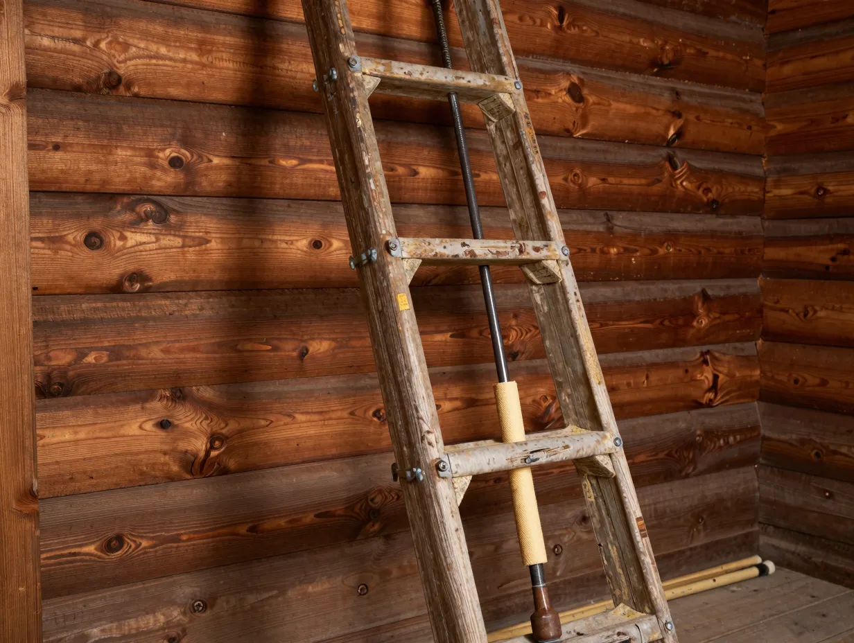 5 repurposed wooden ladder rod rack
