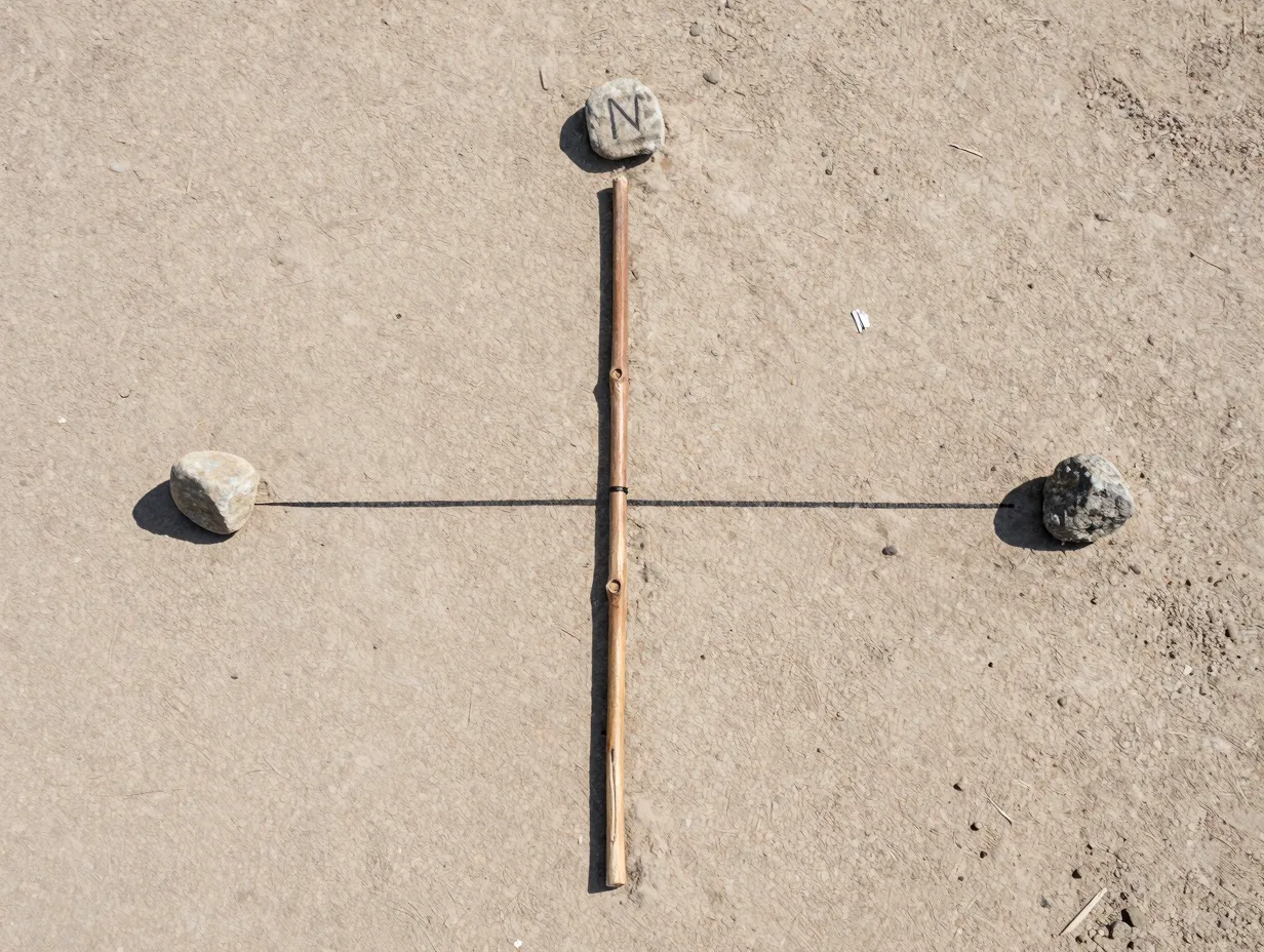 Use a shadow stick compass for navigation without a compass