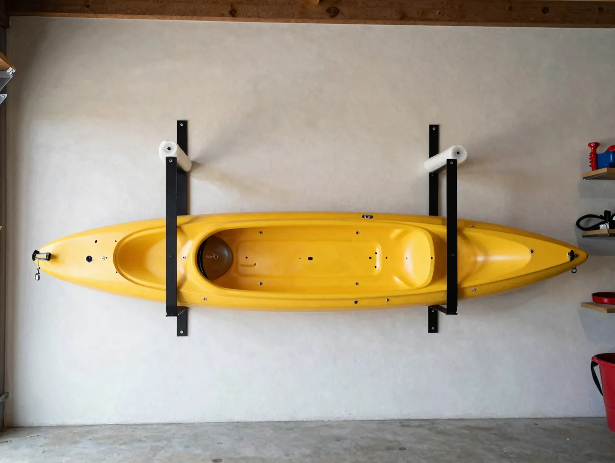 Wall mounted j style kayak cradles