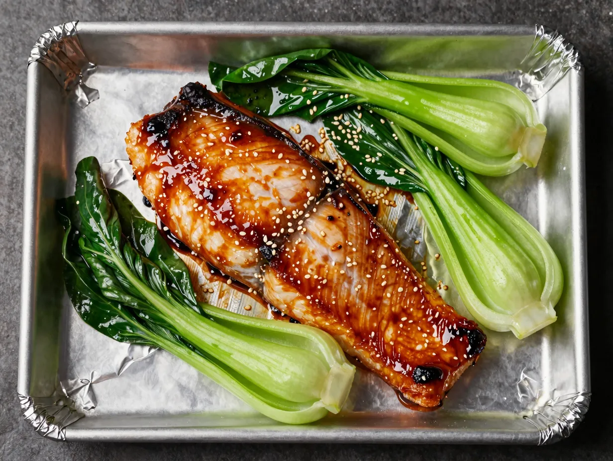Miso glazed sablefish black cod with bok choy