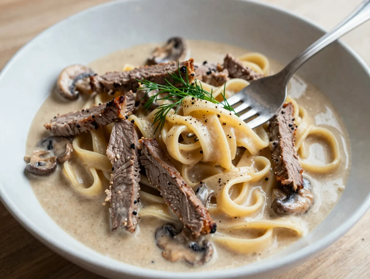 Venison stroganoff