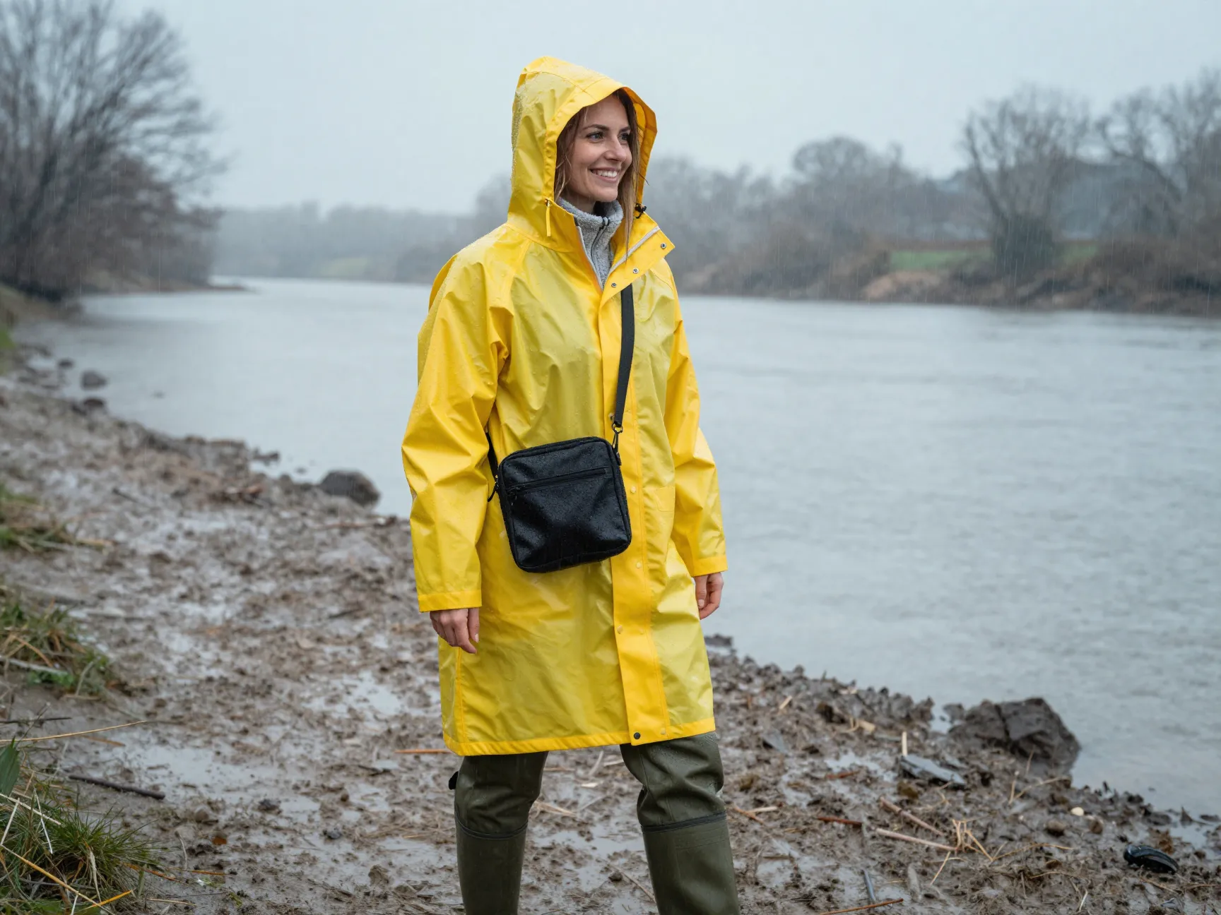The rain slicker and waterproof boot outfit