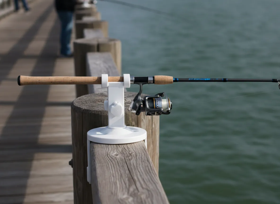 Dock rail and fence rod holders