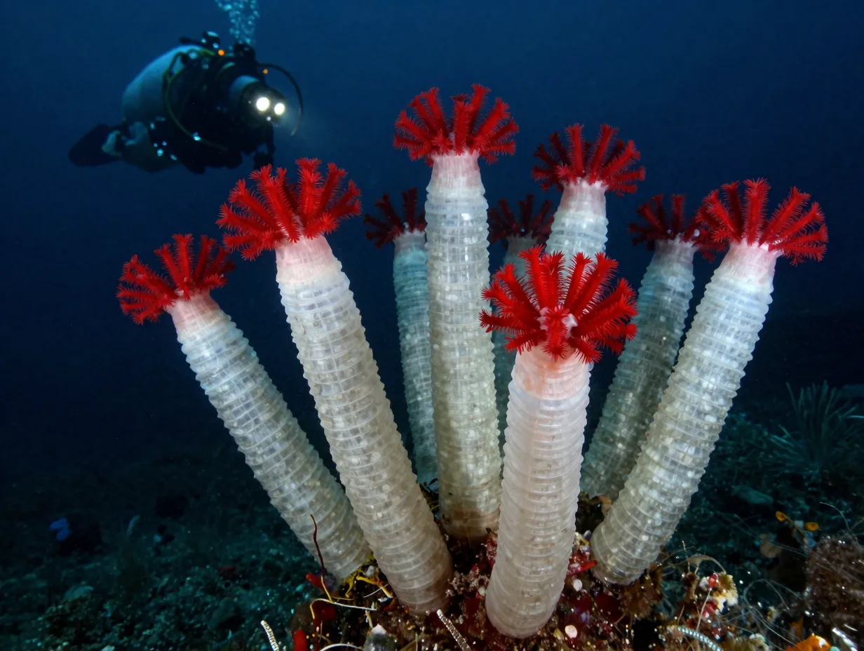 The hydrothermal vent tube worm