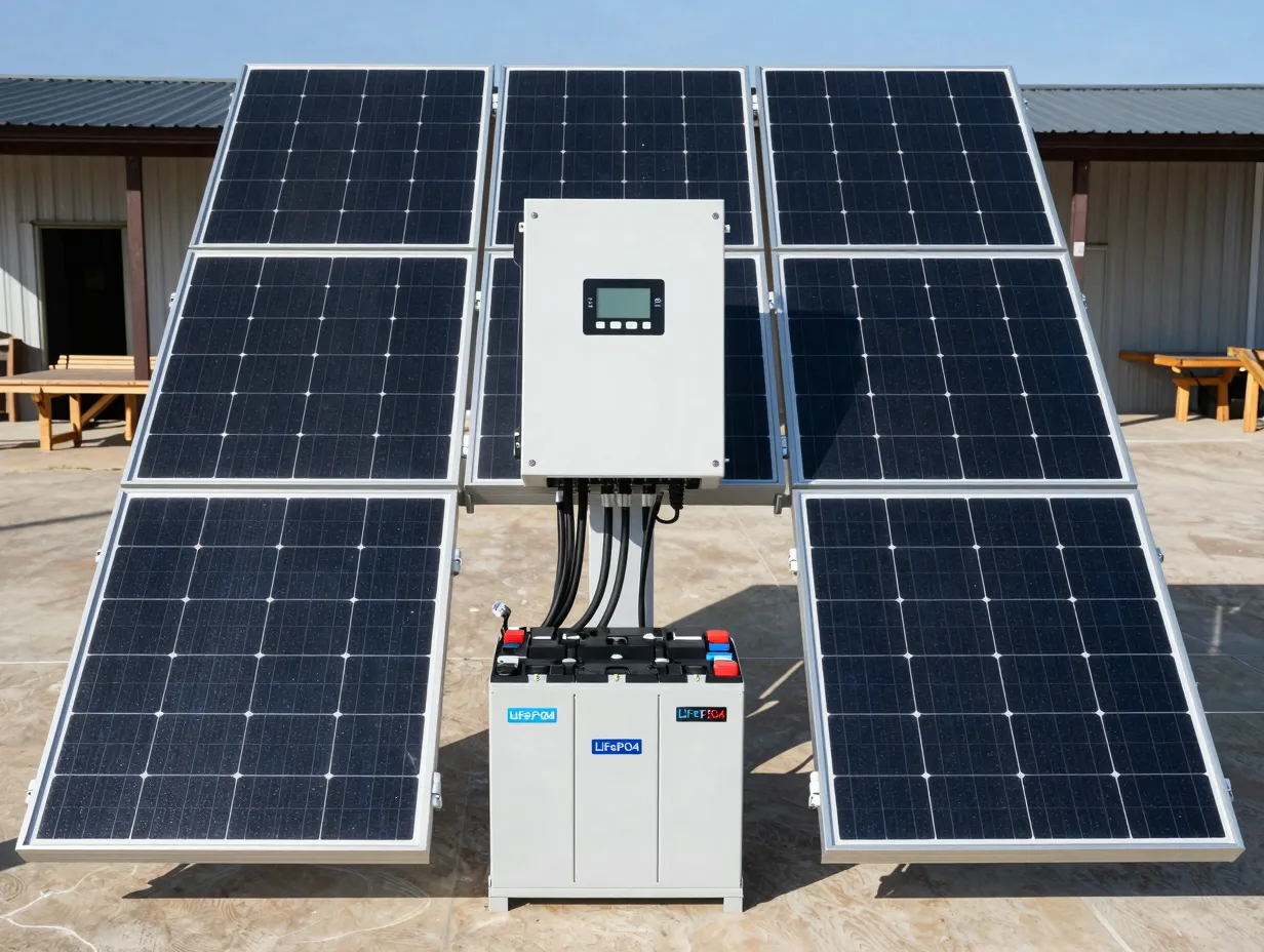Off grid solar power system with battery storage