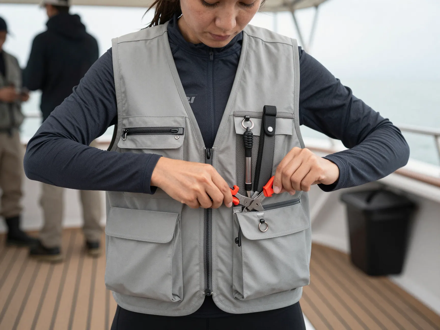 The tactical fishing vest outfit