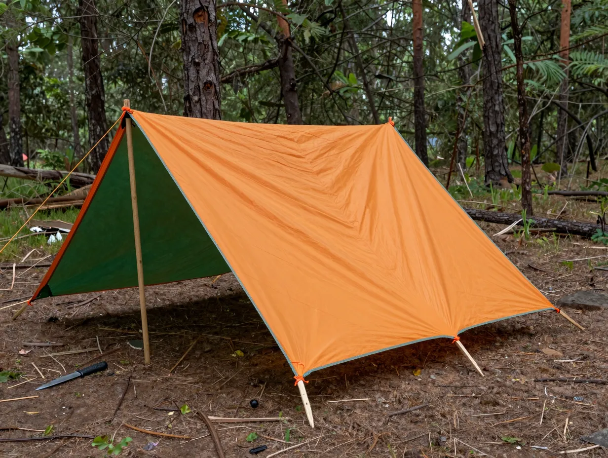 The tarp lean to