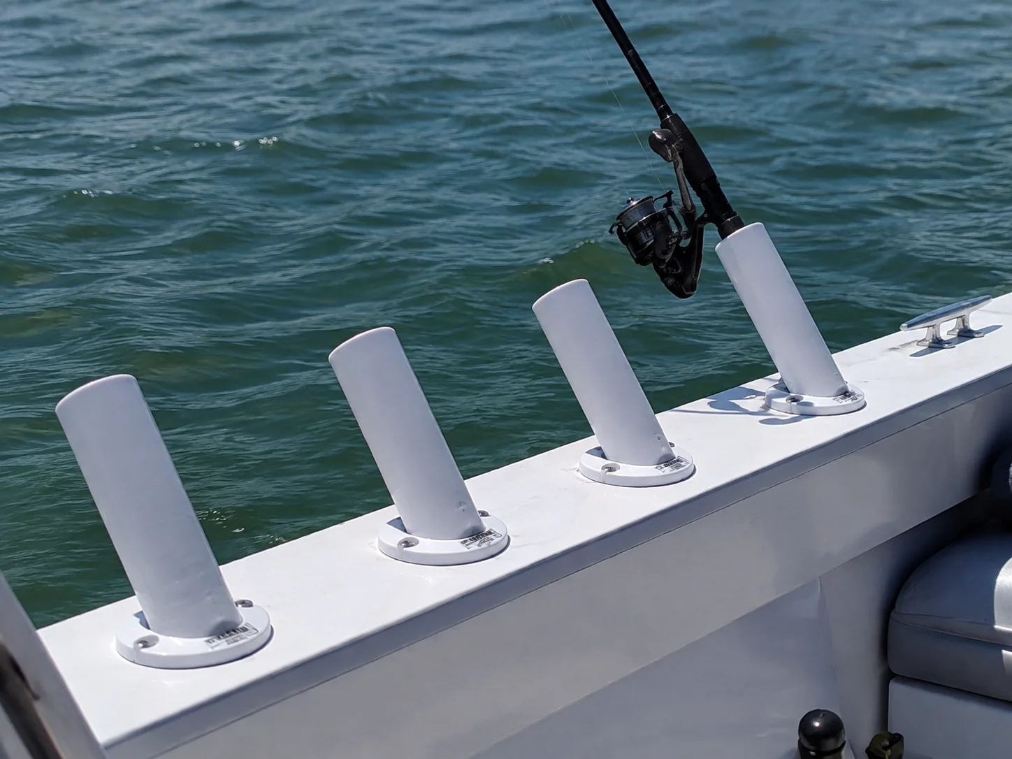 Pvc rod holder for boat gunwales