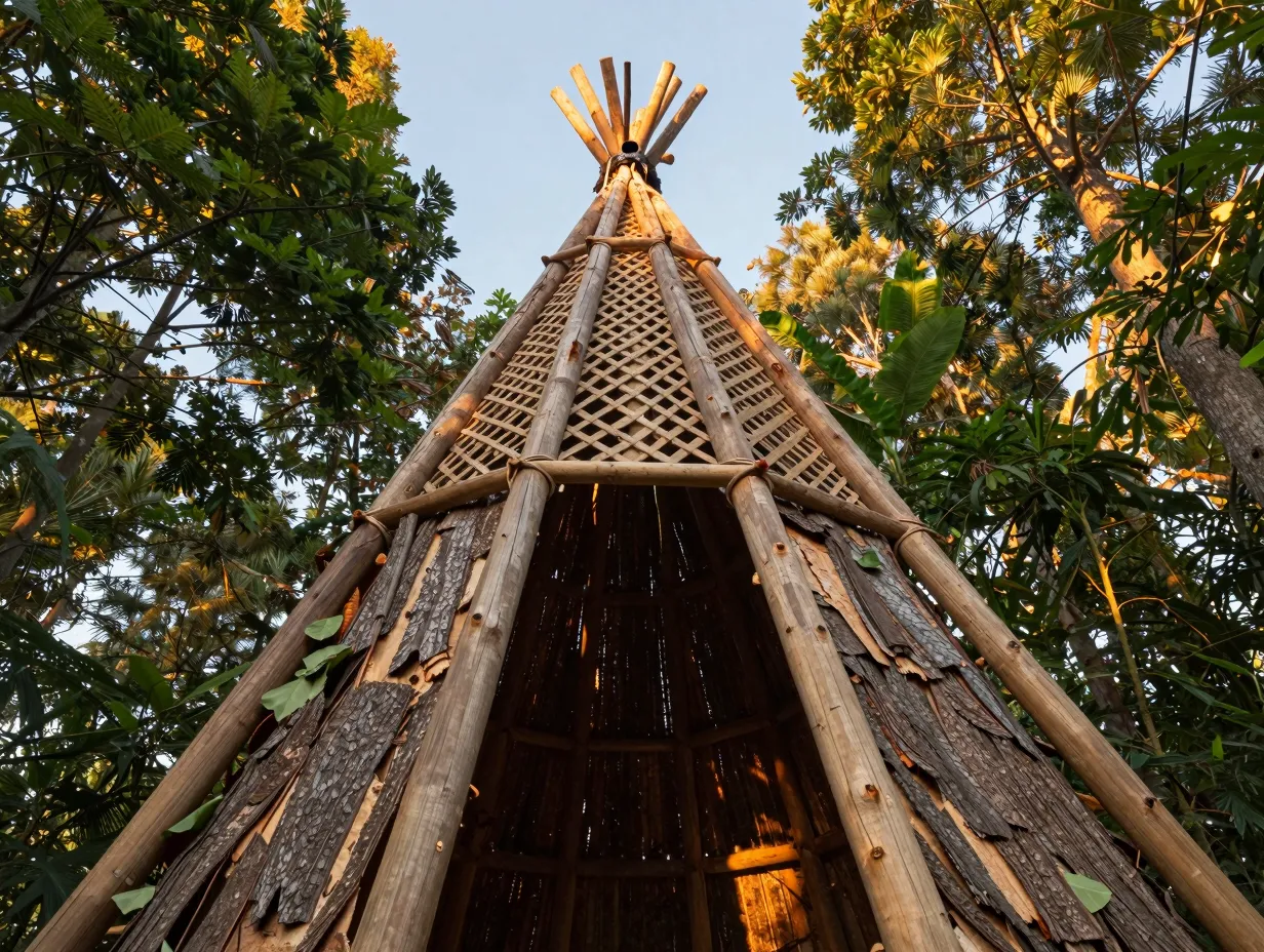 The wickiup conical tipi frame