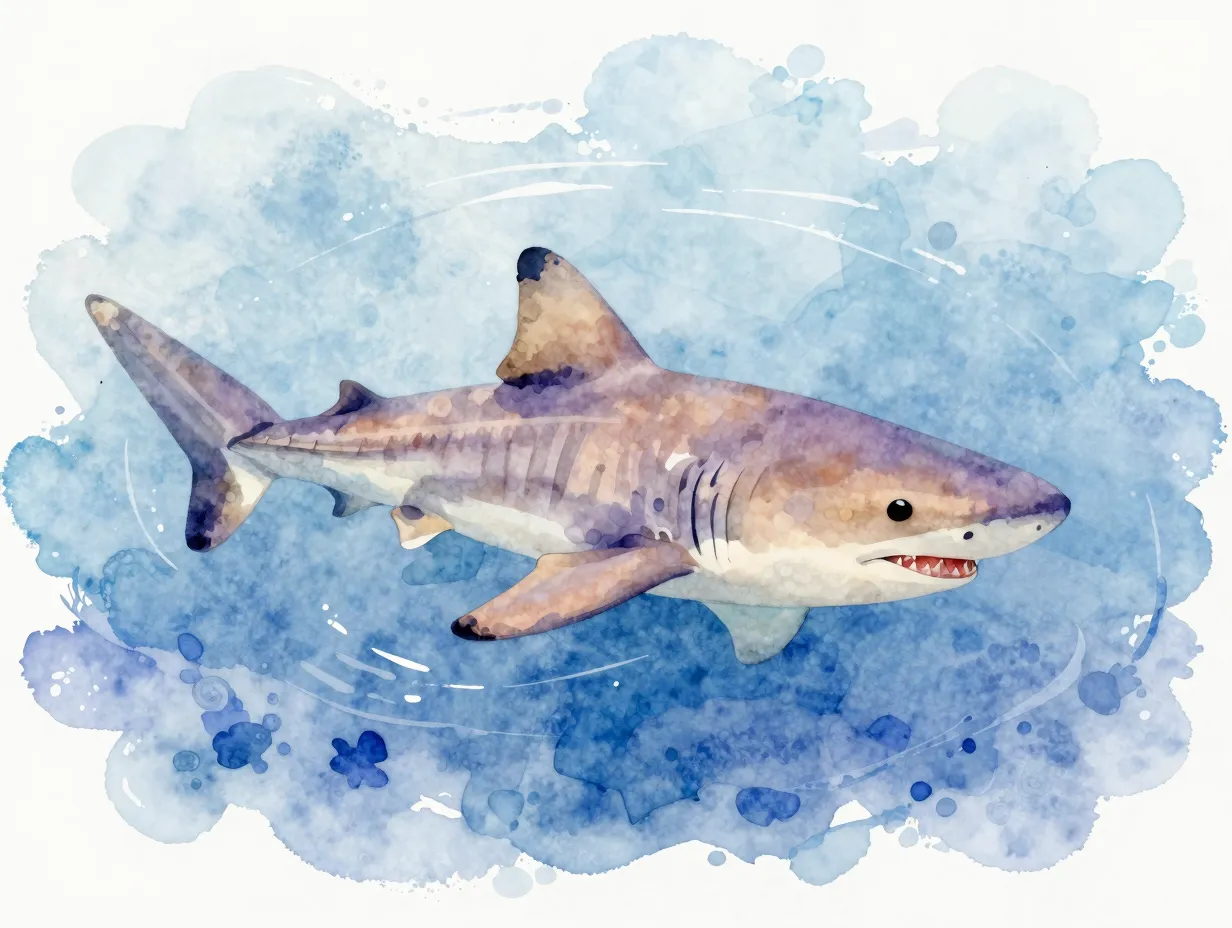 Watercolor illustration in pastel blue