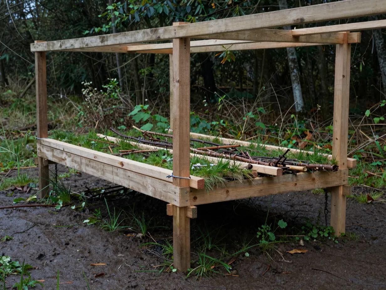 The swamp bed elevated platform shelter