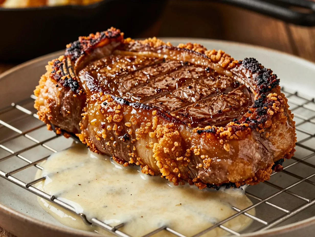 Classic southern country fried venison steak