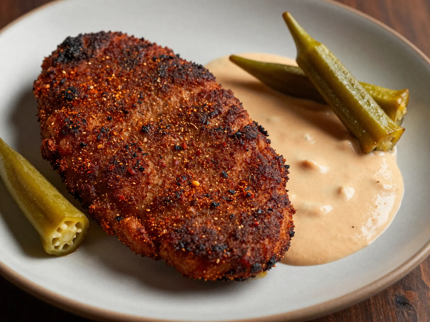 Spicy cajun fried venison cutlets