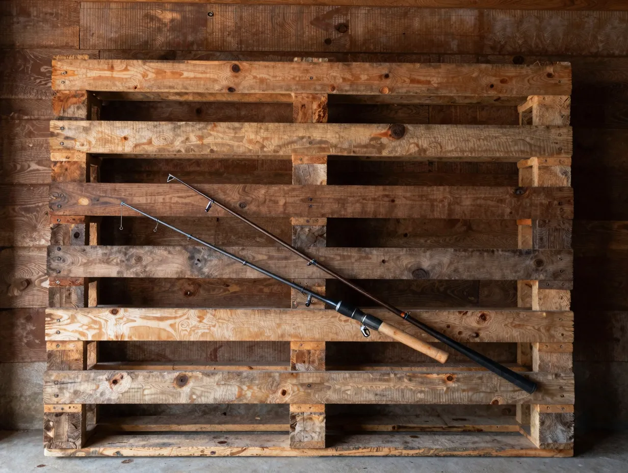 Wooden pallet rod holder