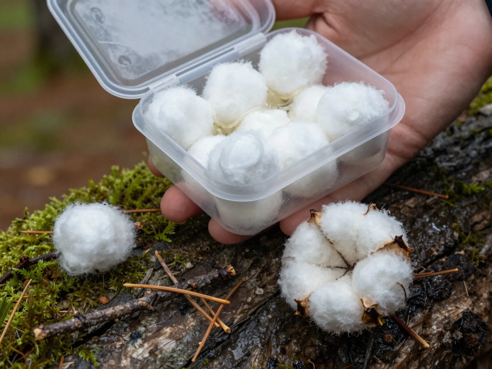 Cotton balls and petroleum jelly the ultimate fire starter