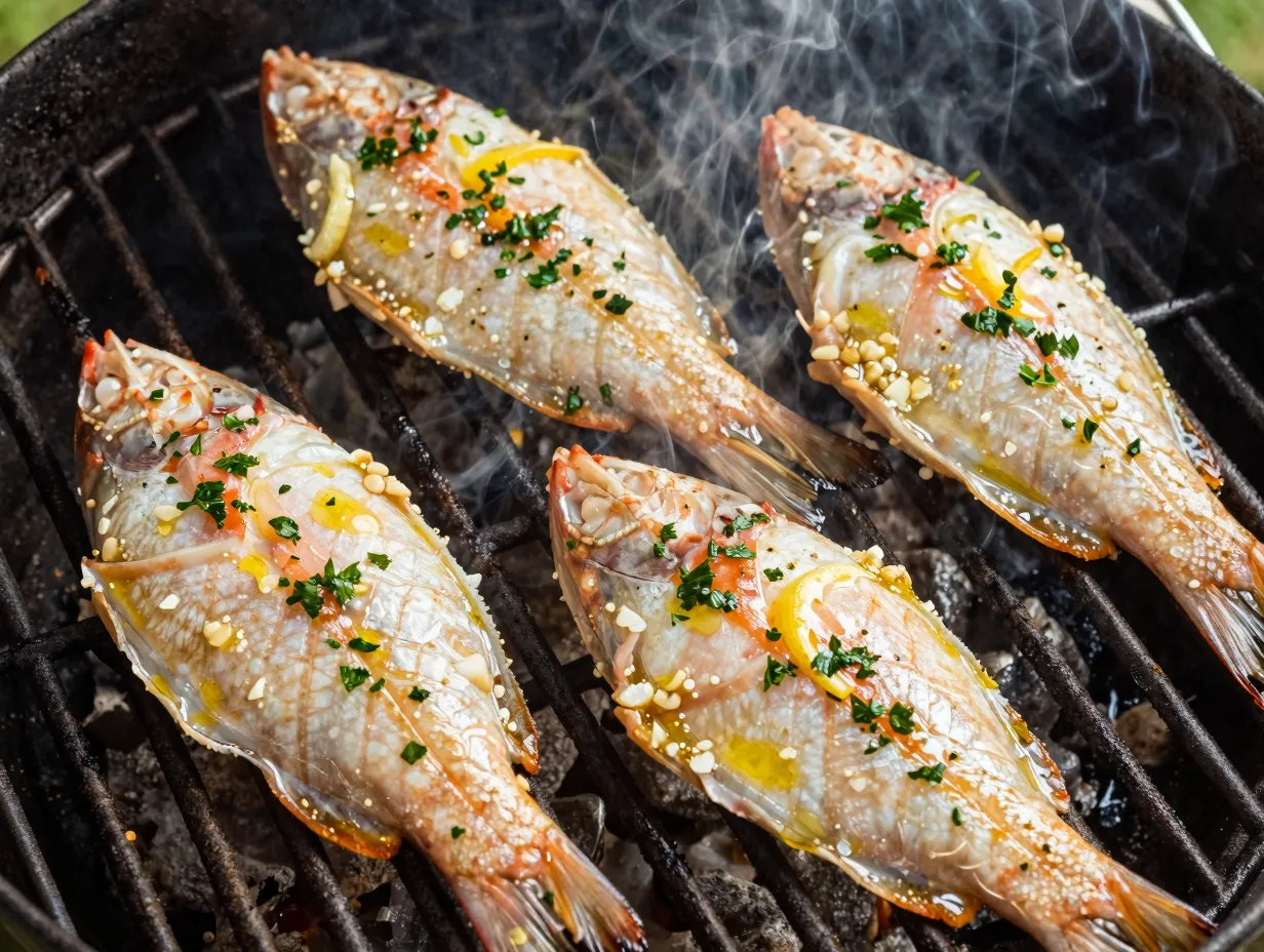 Grilled lemon garlic red snapper
