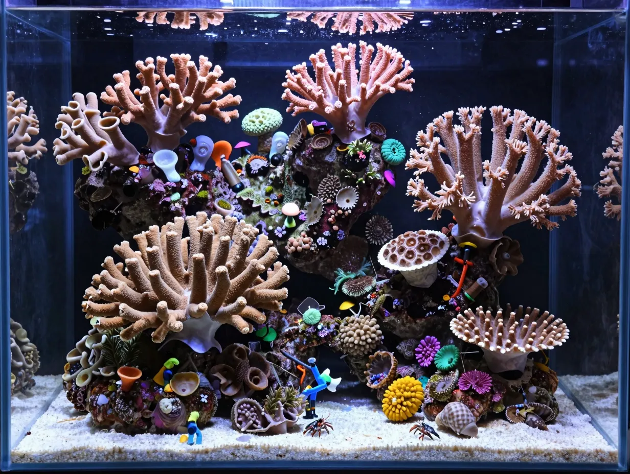 The lps and soft coral mixed reef