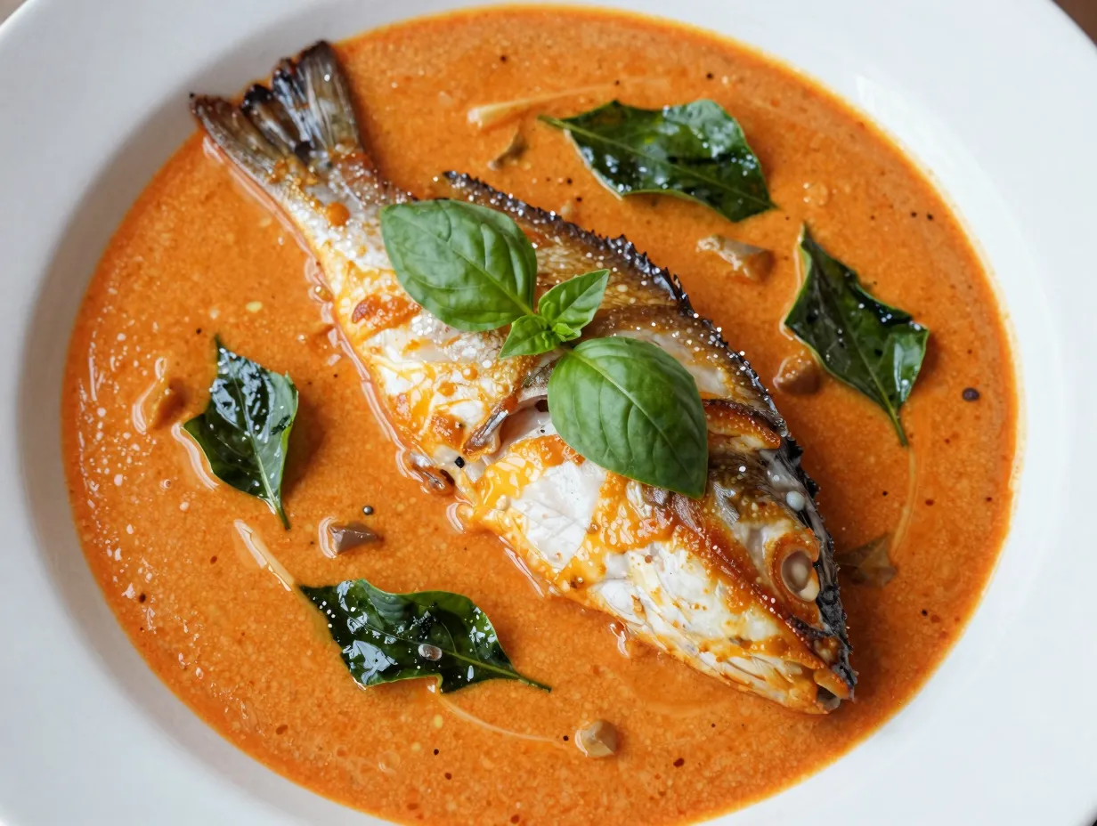 Pan seared snapper with coconut curry sauce