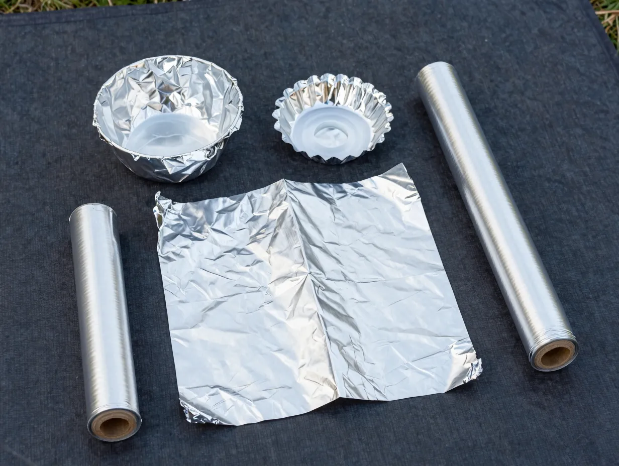 The aluminum foil multi tool cooking signaling and insulation
