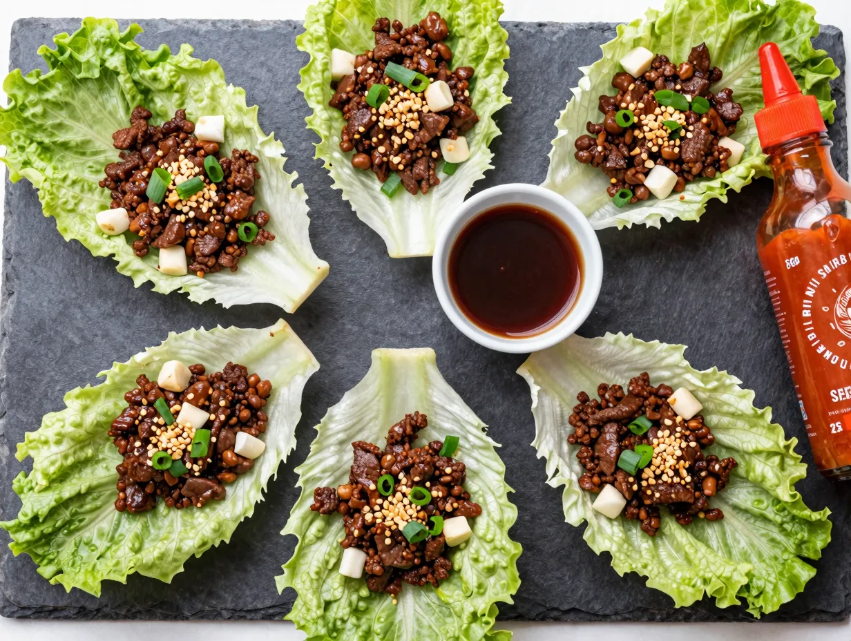 Venison lettuce wraps asian style