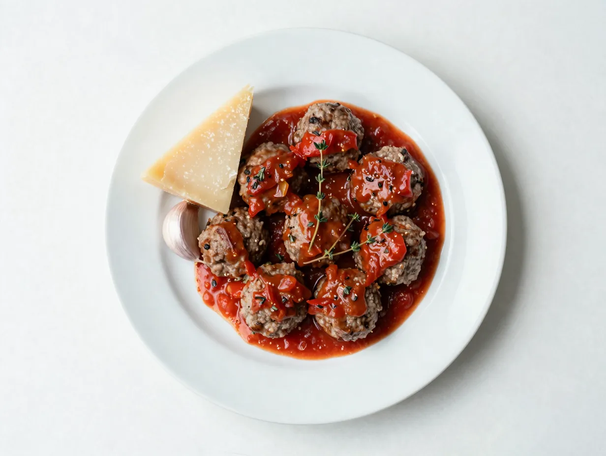 Bbc style venison meatballs with parmesan and garlic