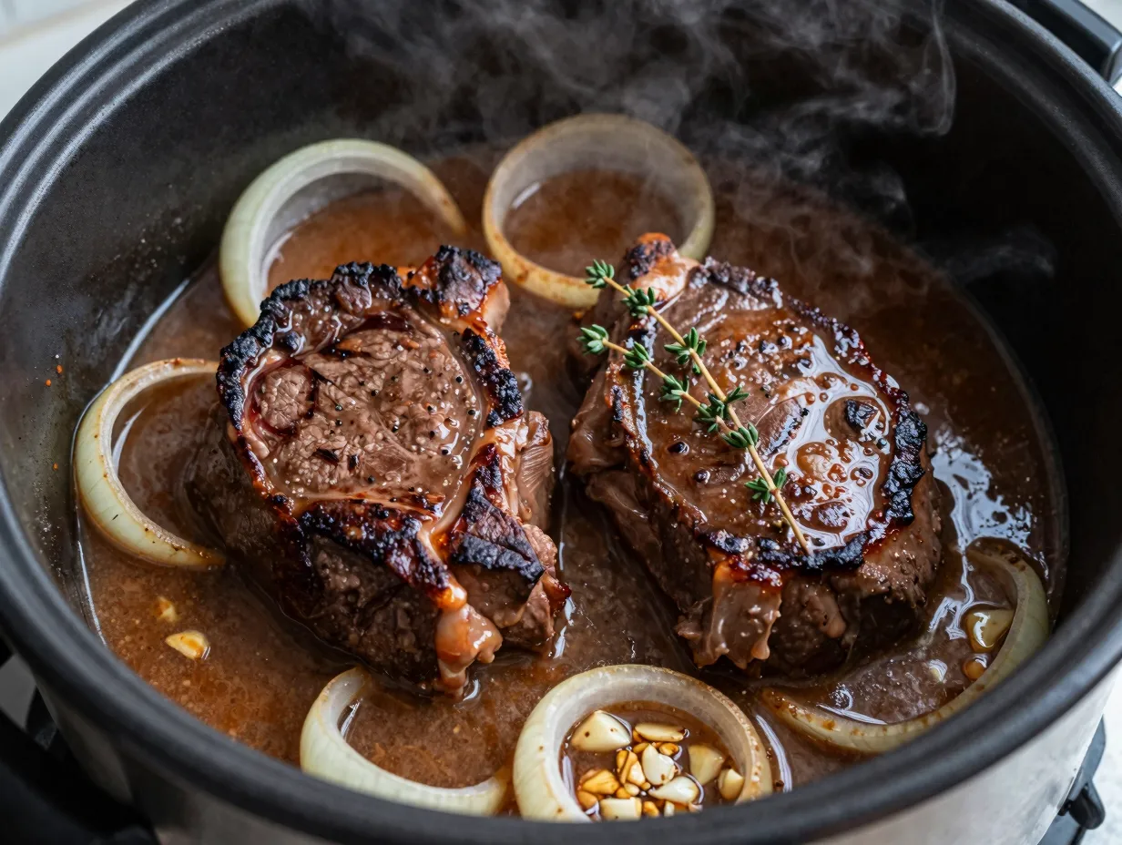Classic brown gravy deer steak