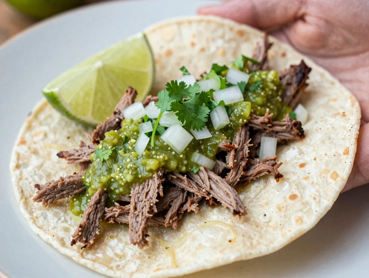 Green chile and salsa verde venison