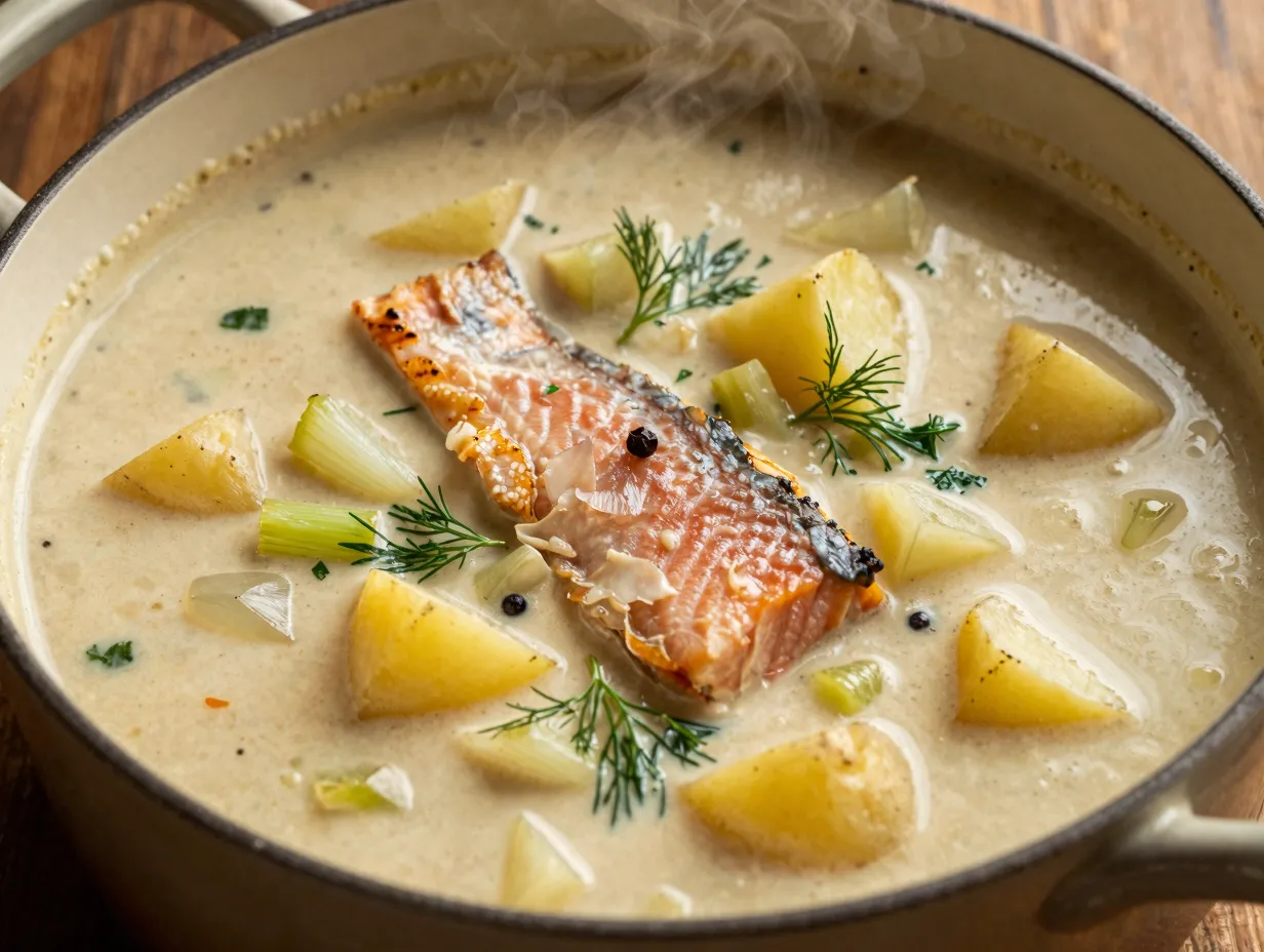 Smoked trout and potato chowder